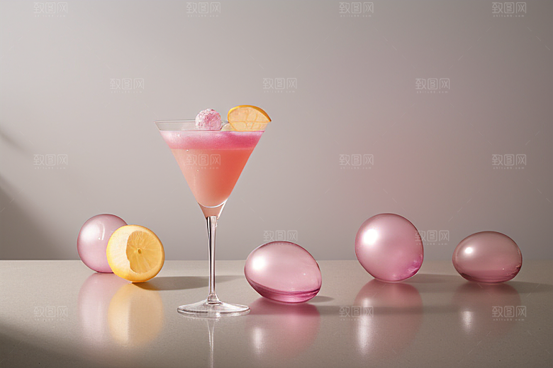 鸡尾酒杯与景深营造立体感的唯美壁纸