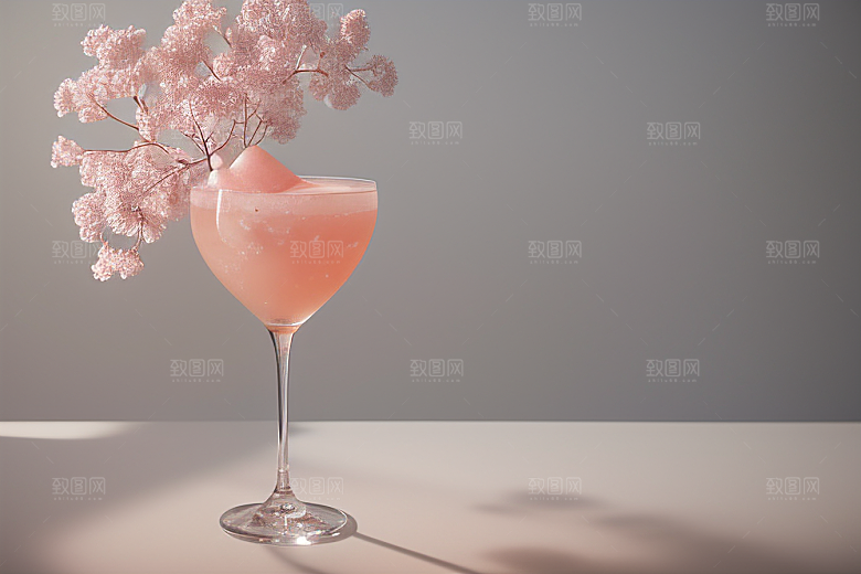 鸡尾酒杯与景深营造立体感的唯美壁纸