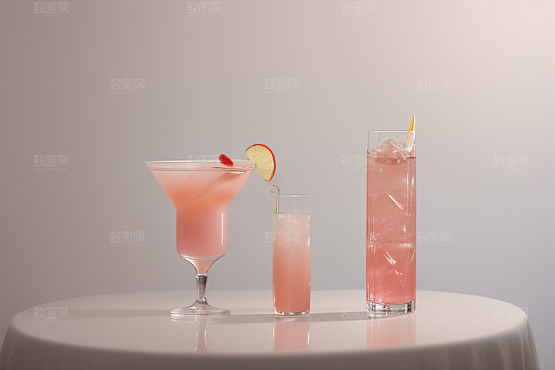 鸡尾酒杯与景深营造立体感的唯美壁纸