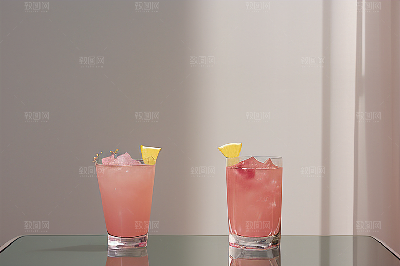 鸡尾酒杯与景深营造立体感的唯美壁纸