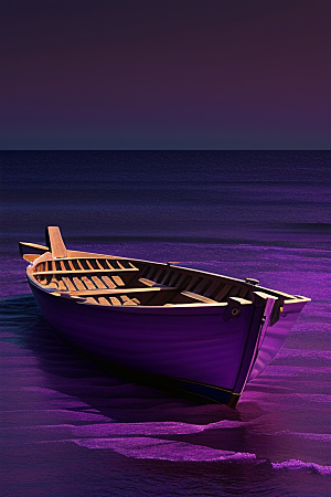 特色的紫色海洋独木舟