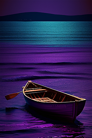 特色的紫色海洋独木舟