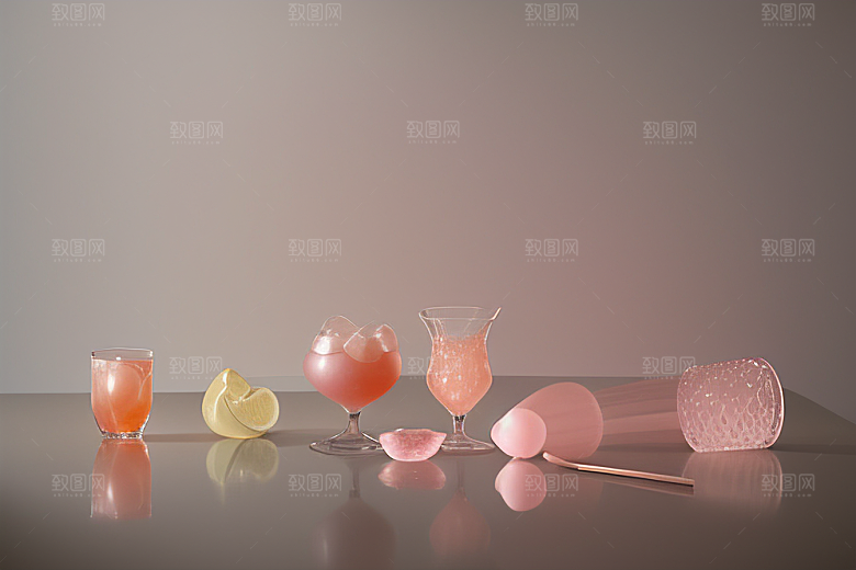 长焦镜头下的鸡尾酒杯柔光与完美光线的结合