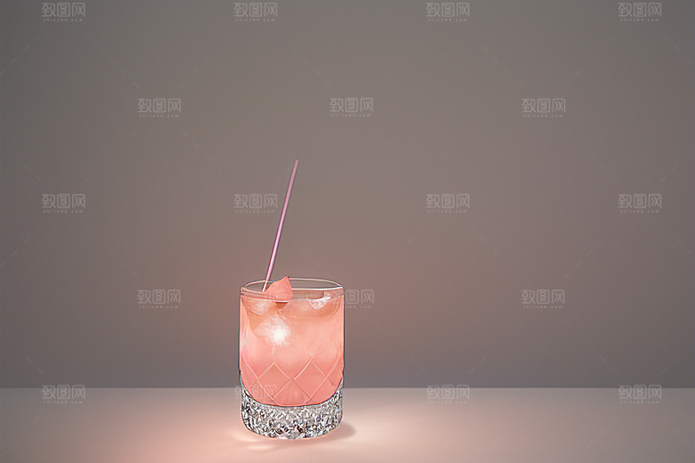 灰色鸡尾酒杯雾灰色背景下的唯美壁纸