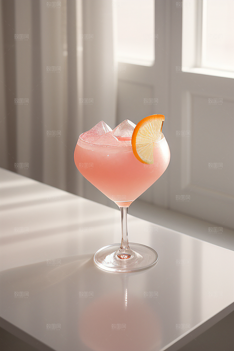 灰色鸡尾酒杯雾灰色背景下的唯美壁纸