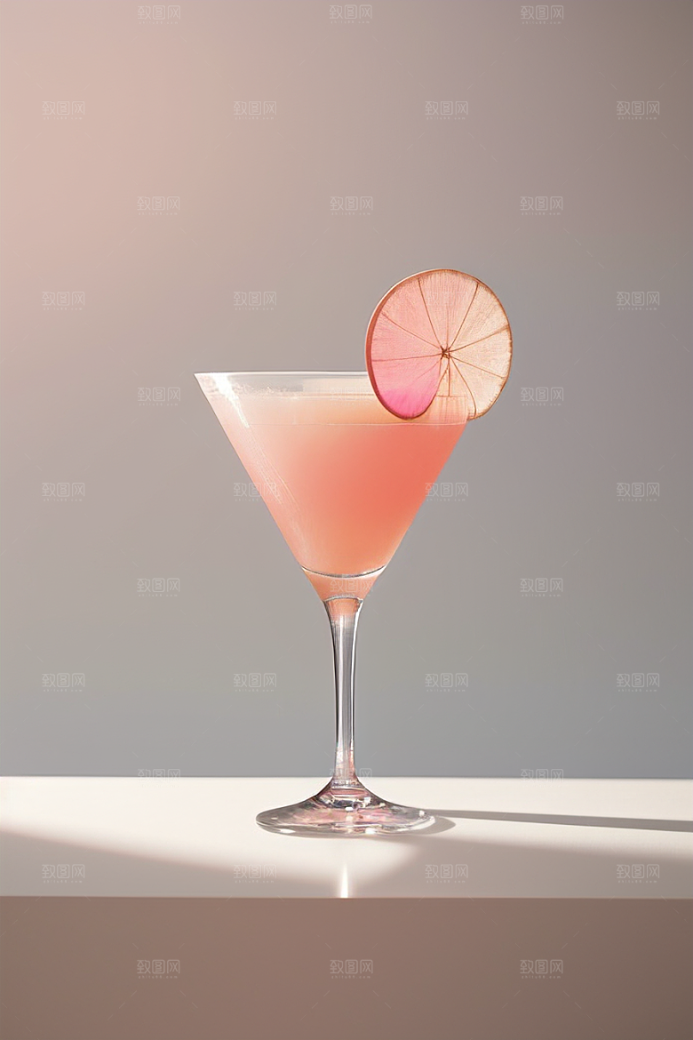 灰色鸡尾酒杯雾灰色背景下的唯美壁纸