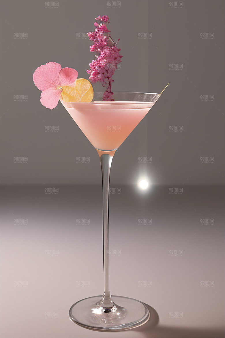 灰色鸡尾酒杯雾灰色背景下的唯美壁纸