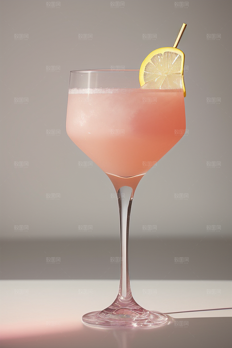 浅粉红色鸡尾酒杯法式浪漫的唯美壁纸