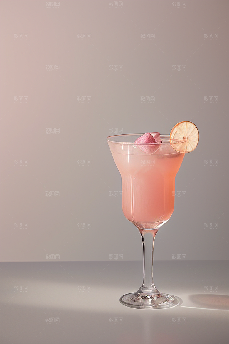 浅粉红色鸡尾酒杯法式浪漫的唯美壁纸