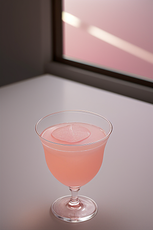 浅粉红色鸡尾酒杯法式浪漫的唯美壁纸