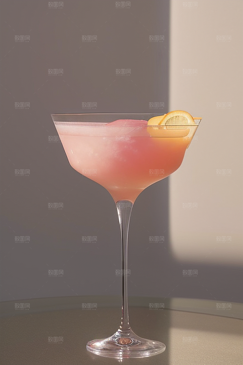 浅粉红色鸡尾酒杯法式浪漫的唯美壁纸