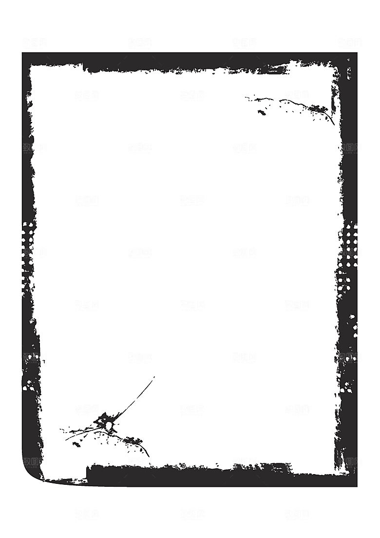 矢量边框元素水墨素材