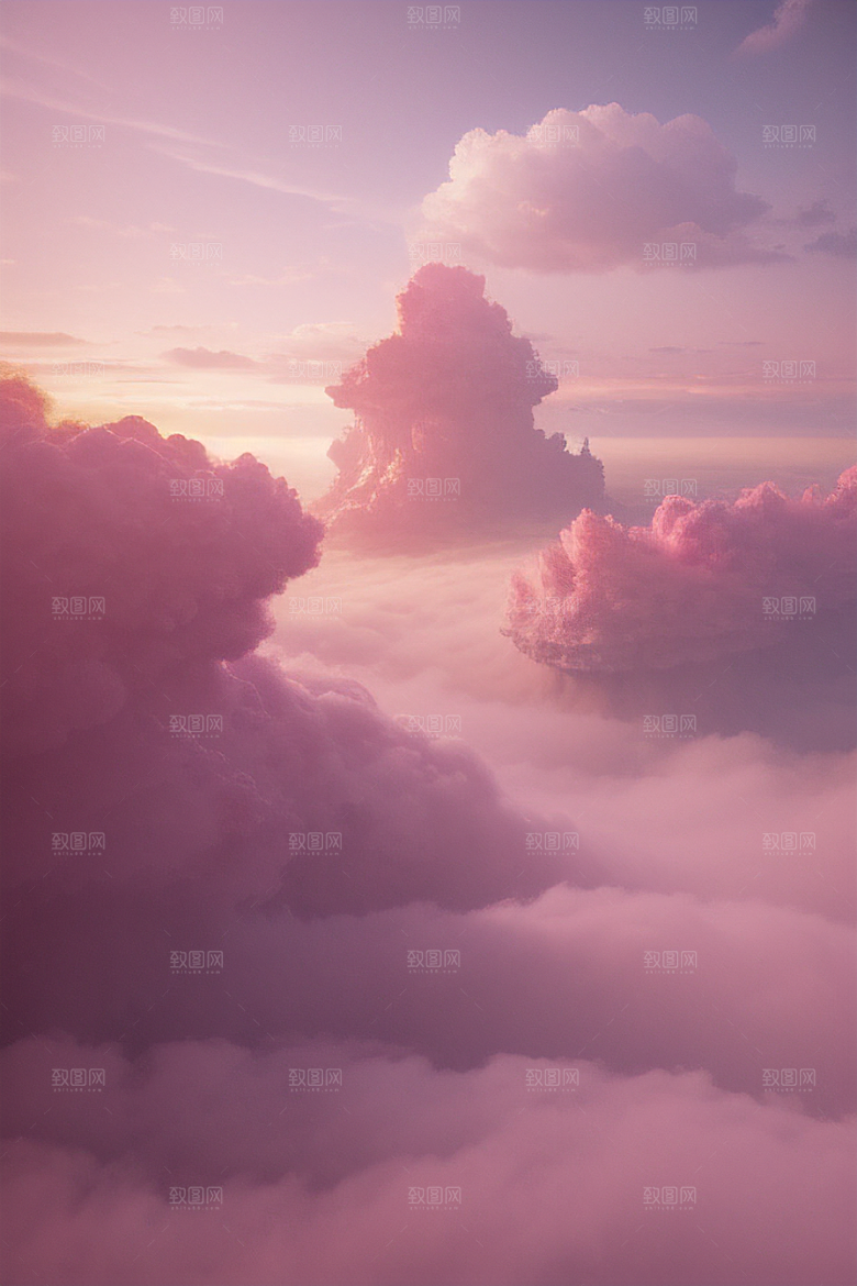 梦幻粉色玫瑰之海浩瀚视野中的绘画杰作