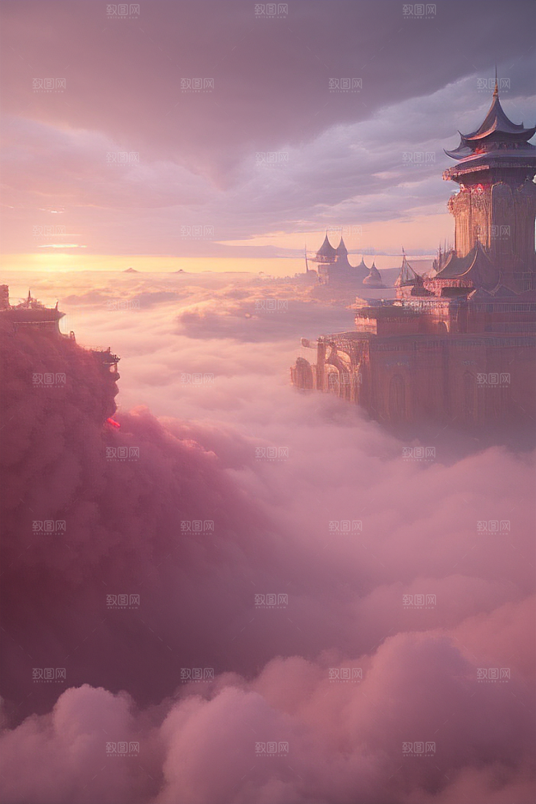 梦幻粉色玫瑰之海浩瀚视野中的绘画杰作