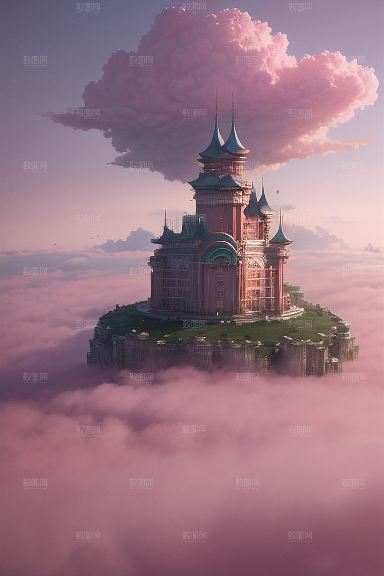 梦幻粉色玫瑰之海浩瀚视野中的绘画杰作