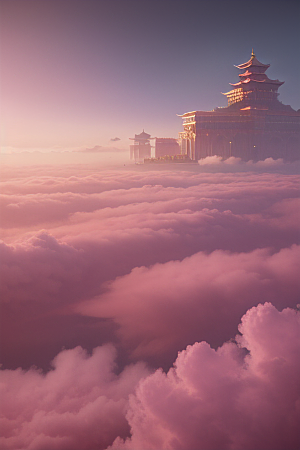 梦幻粉色玫瑰之海浩瀚视野中的绘画杰作