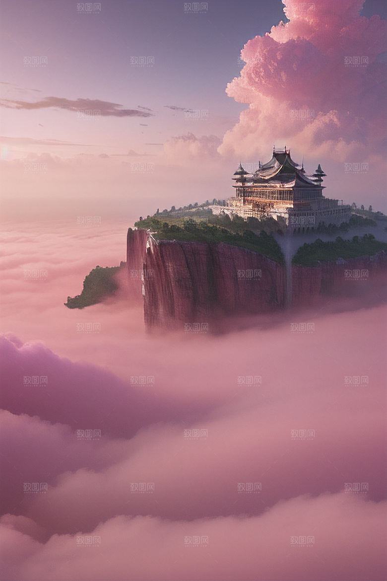 梦幻粉色玫瑰之海浩瀚视野中的绘画杰作