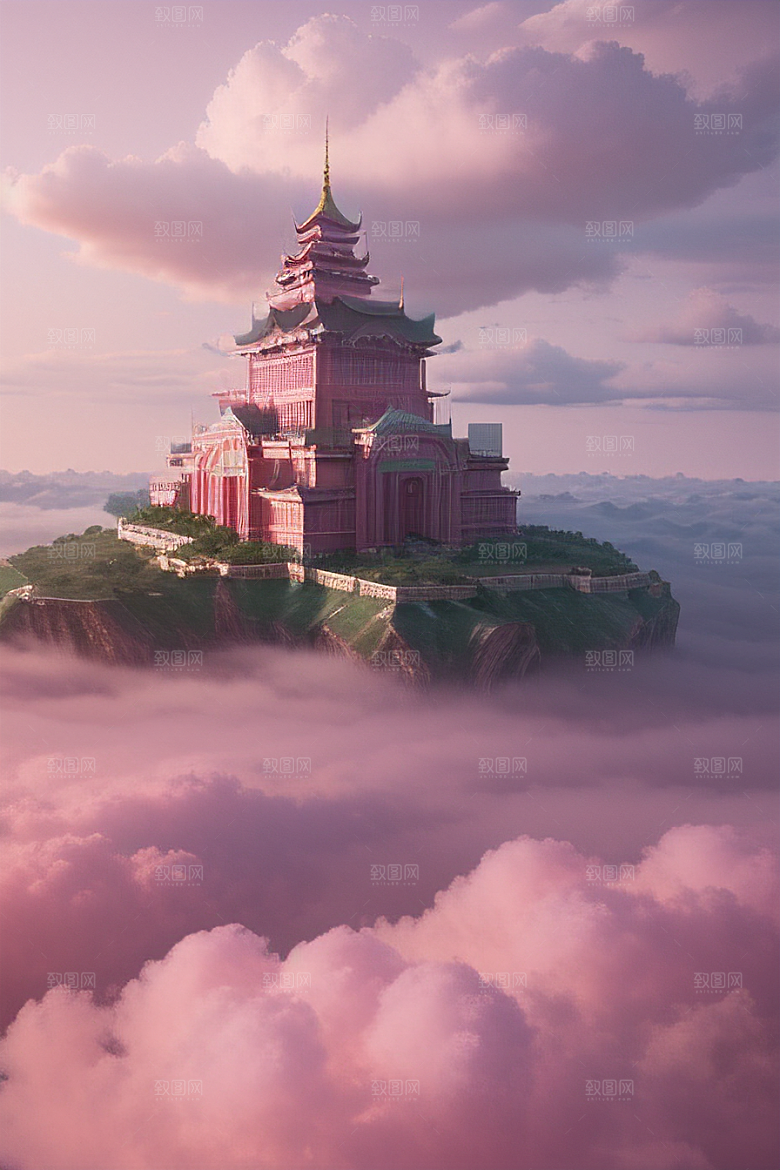 梦幻粉色玫瑰之海浩瀚视野中的绘画杰作