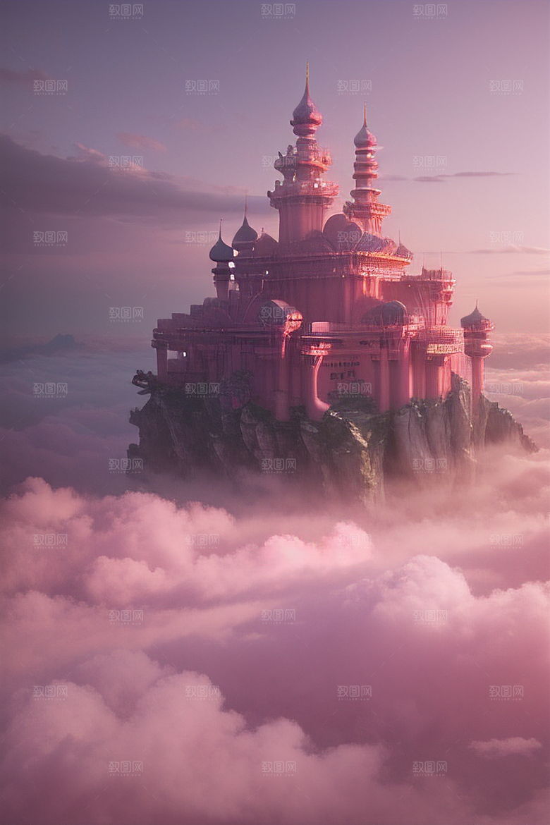 梦幻粉色玫瑰之海浩瀚视野中的绘画杰作