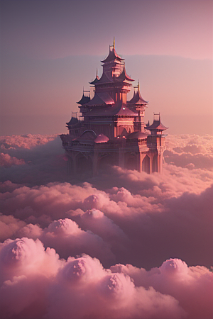 梦幻粉色玫瑰之海浩瀚视野中的绘画杰作