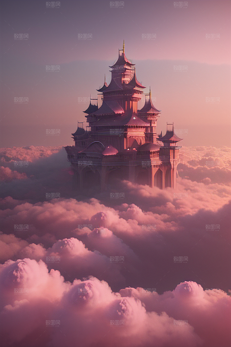 梦幻粉色玫瑰之海浩瀚视野中的绘画杰作