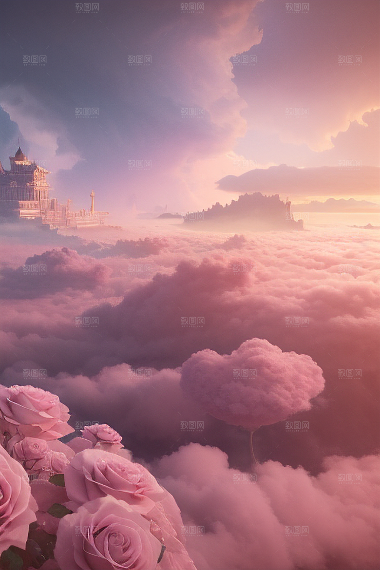 梦幻景象展现水流如瀑的壮丽云端宫殿
