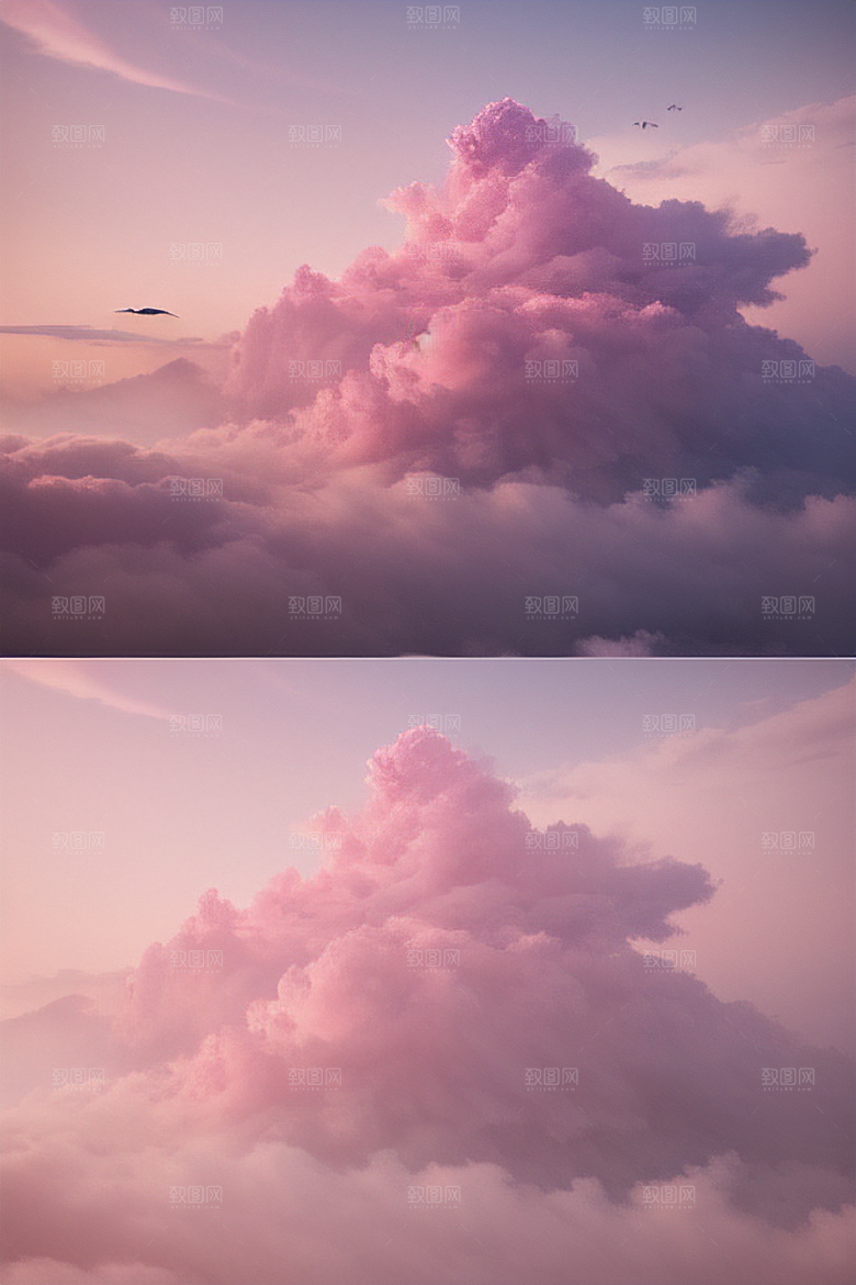 梦幻云海中的三座宫殿超清晰画面展现