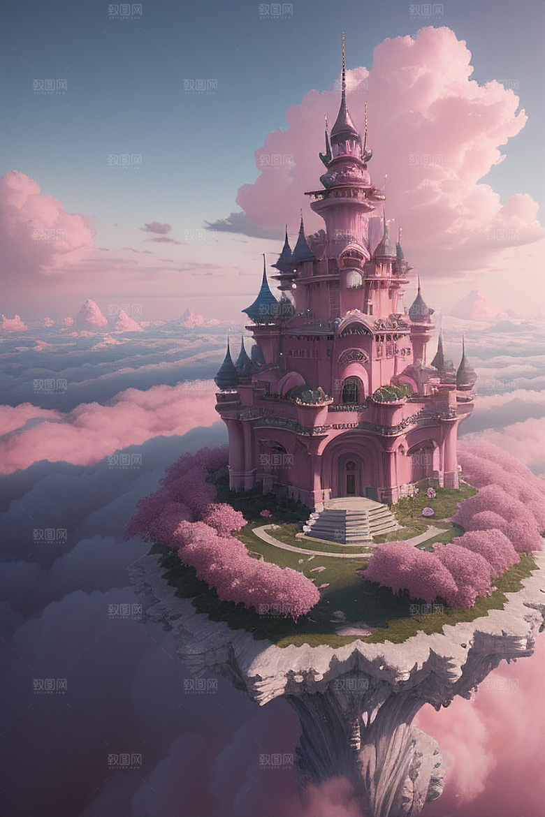 浩瀚壮丽的绘画水流如瀑的梦幻景象