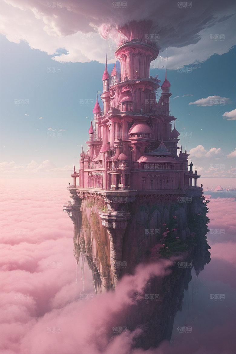 高清绘画浩瀚视野中的梦幻云海