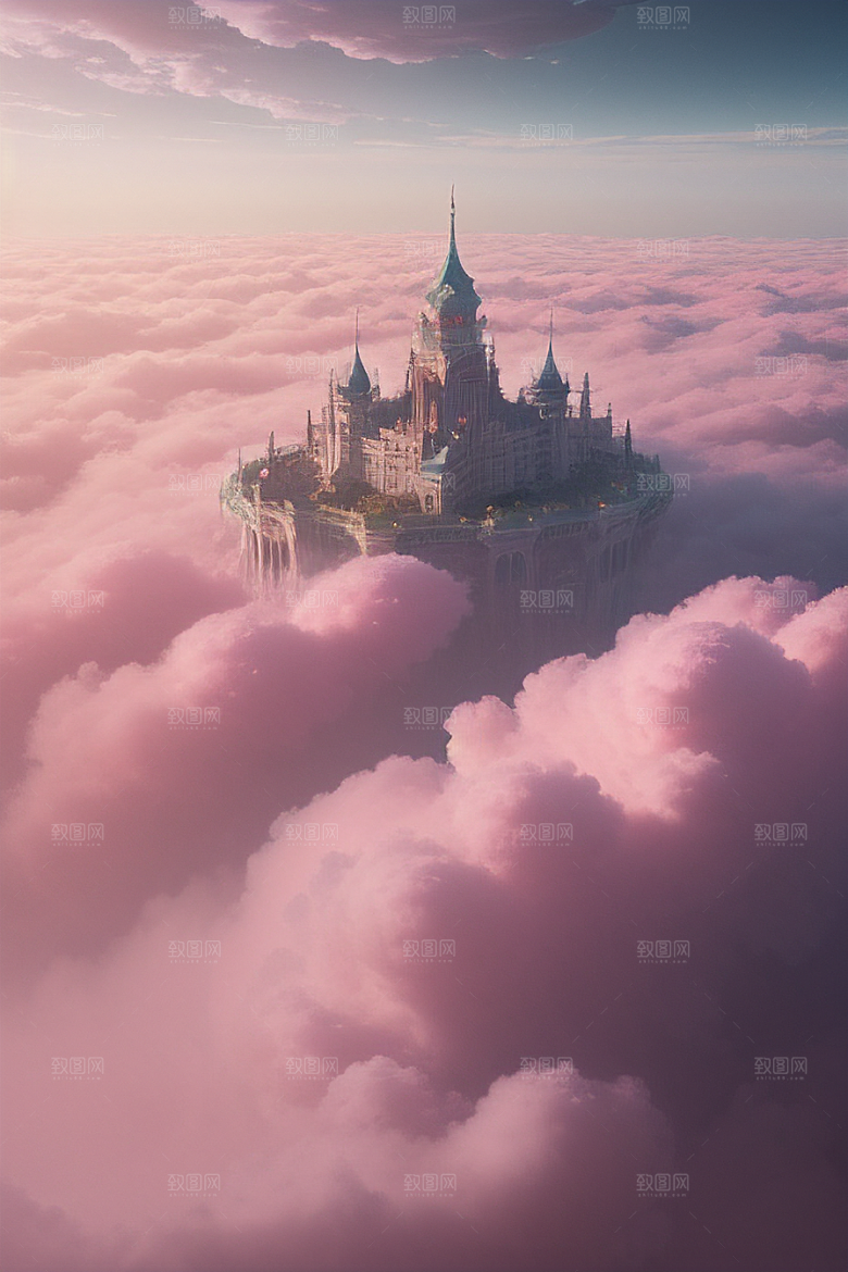 梦幻粉色玫瑰之海浩瀚视野中的绘画杰作