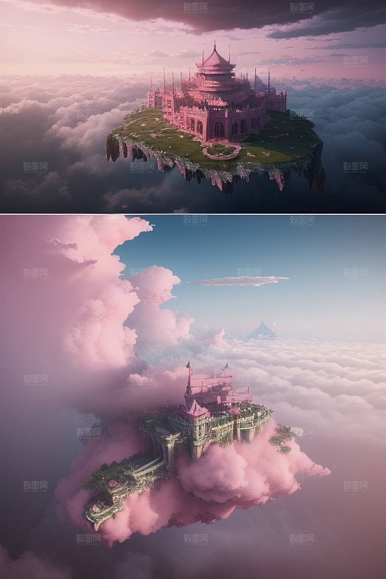 梦幻粉色玫瑰之海浩瀚视野中的绘画杰作