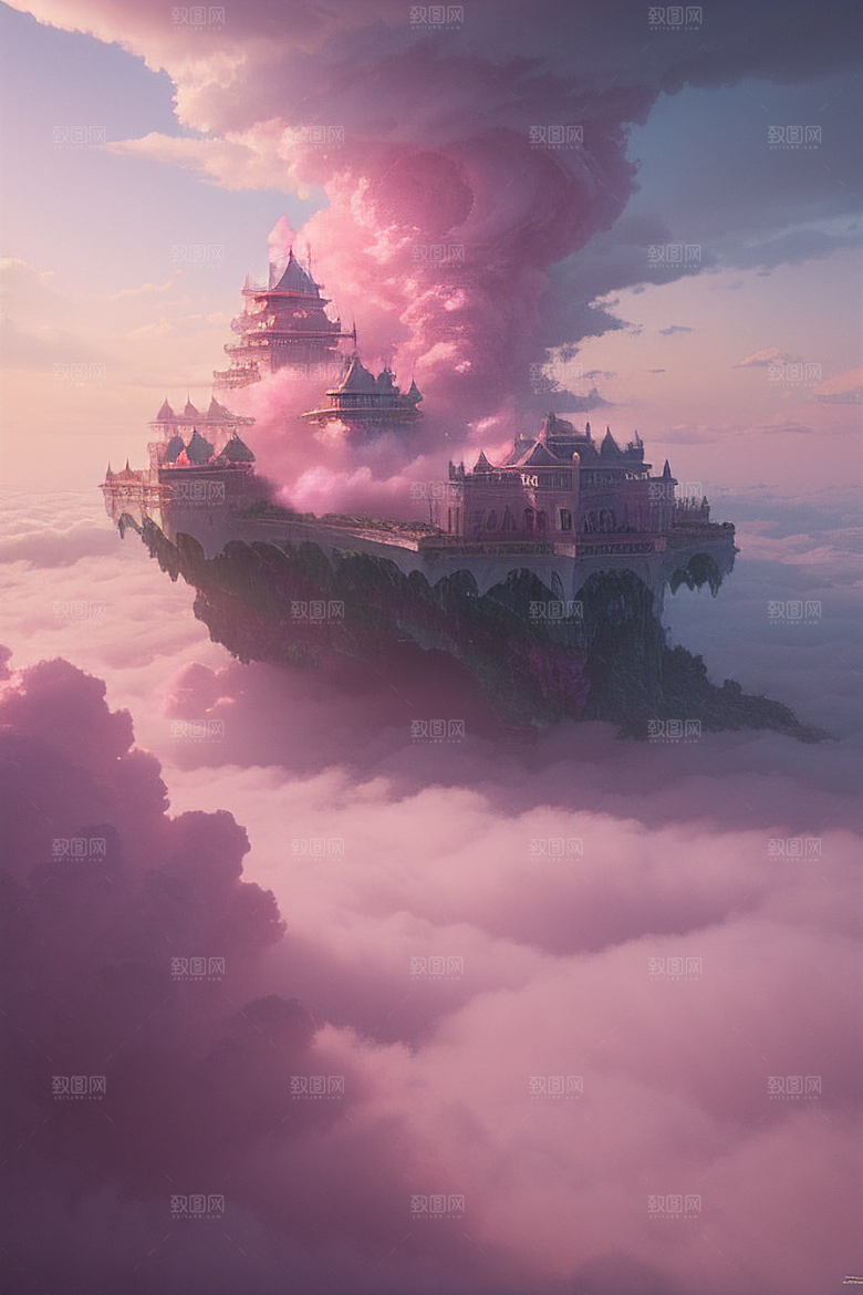 梦幻粉色玫瑰之海浩瀚视野中的绘画杰作