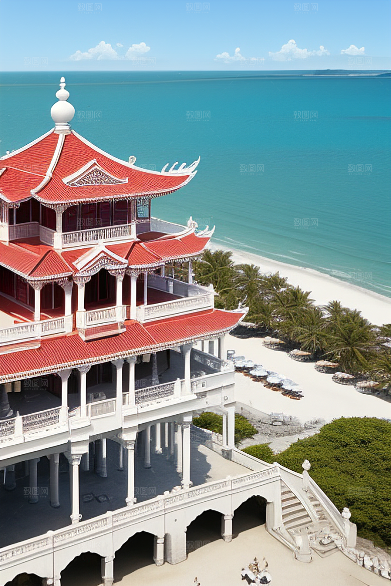 海滨宫殿的美丽景色
