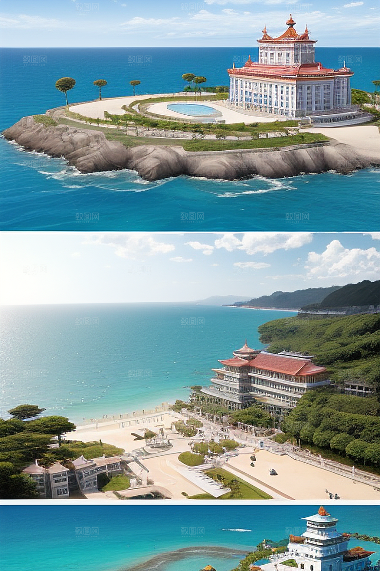 海滨宫殿的美丽景色
