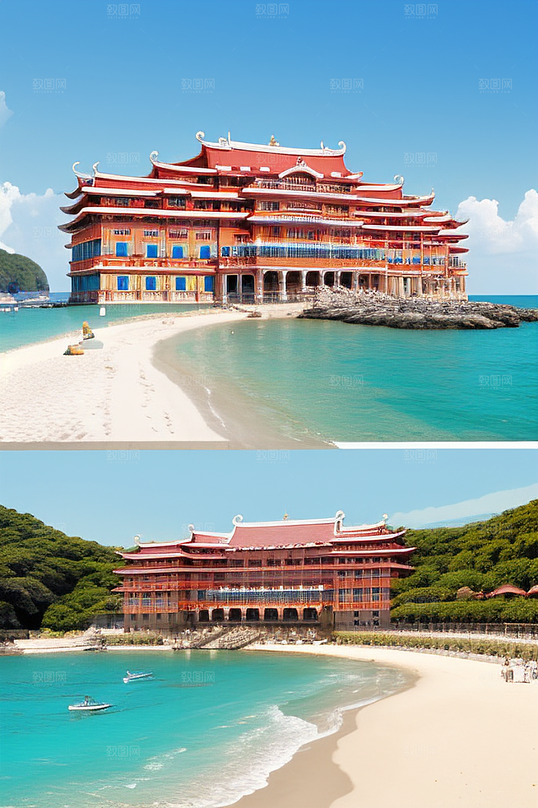 海滨宫殿的美丽景色