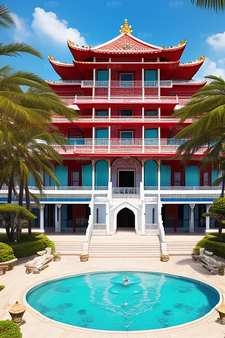 海滨宫殿的美丽景色