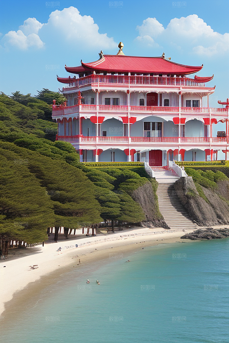 海滨宫殿的美丽景色