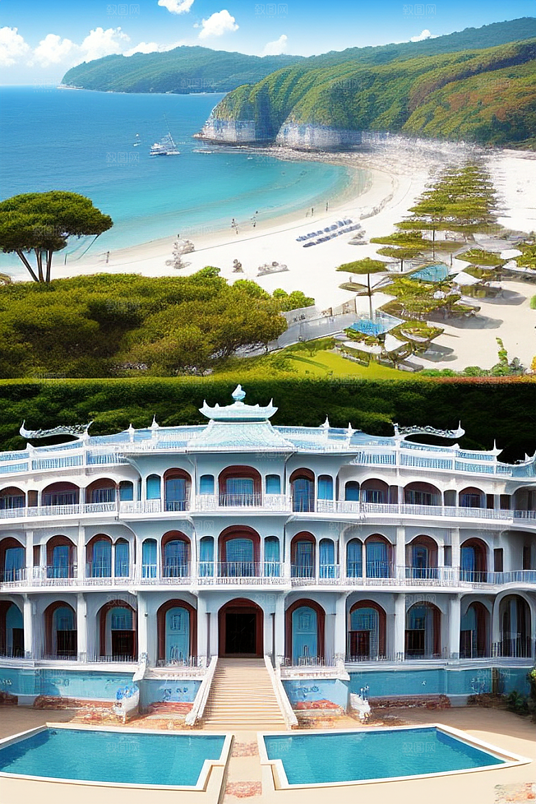 海滨宫殿的美丽景色