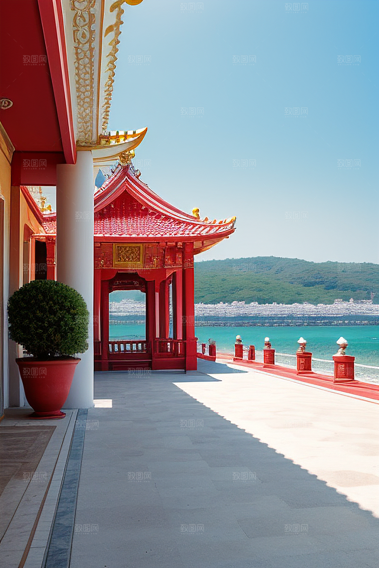 海滨宫殿的美丽景色