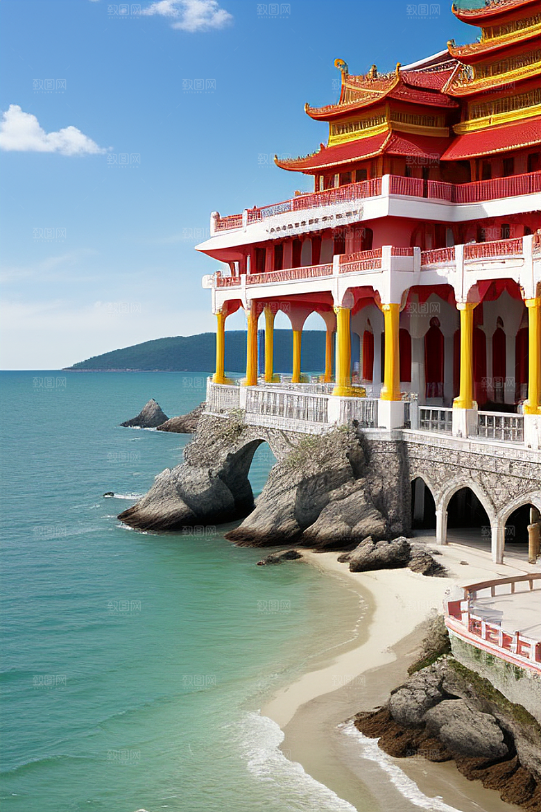 海滨宫殿的美丽景色