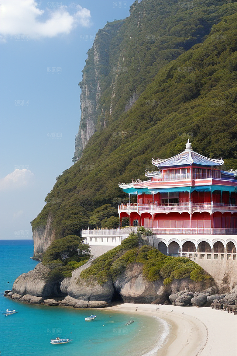 海滨宫殿的美丽景色