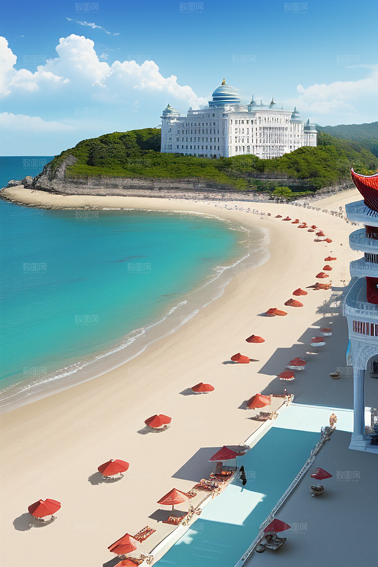 海滨宫殿的美丽景色
