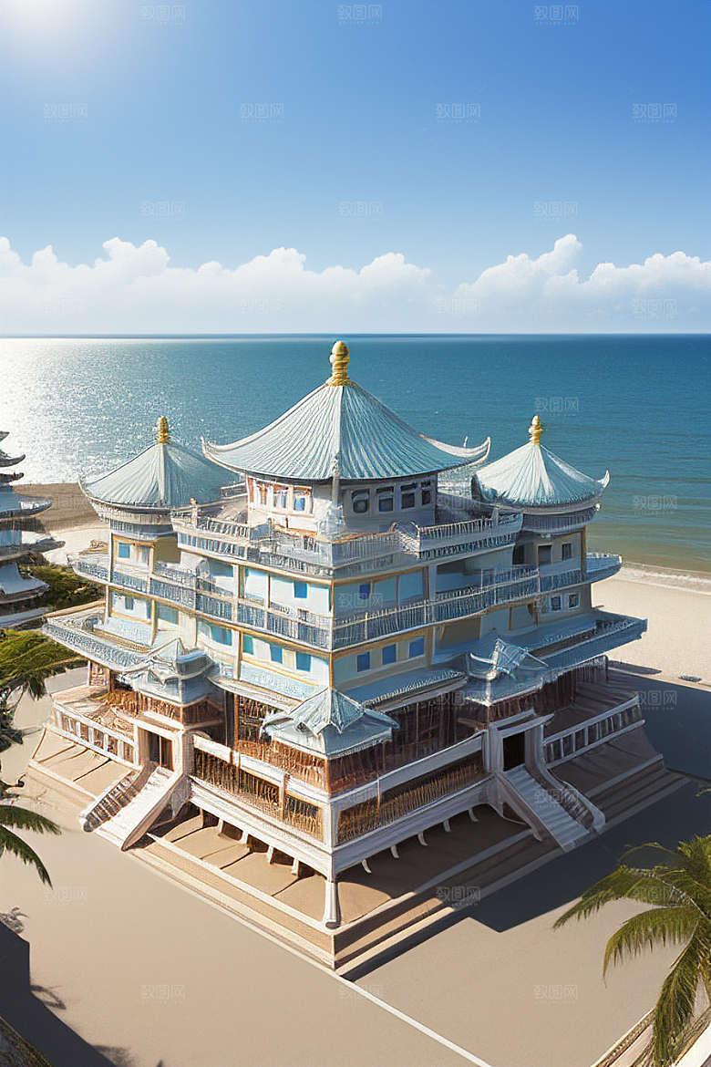 阳光明媚的海滨宫殿