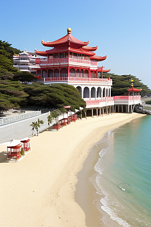 海滨宫殿的阳光美景