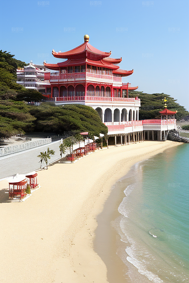 海滨宫殿的阳光美景