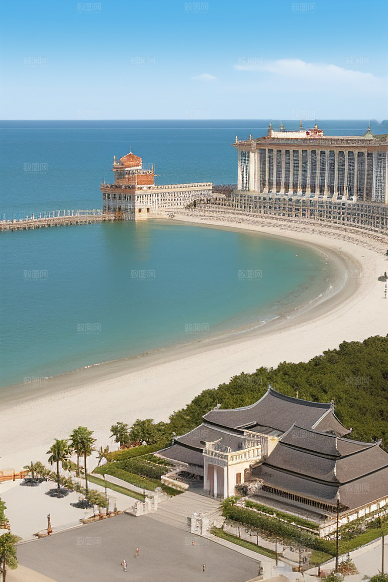 海滨宫殿的阳光美景