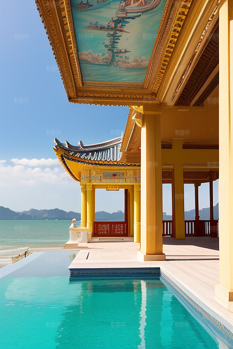 海滨宫殿的阳光美景