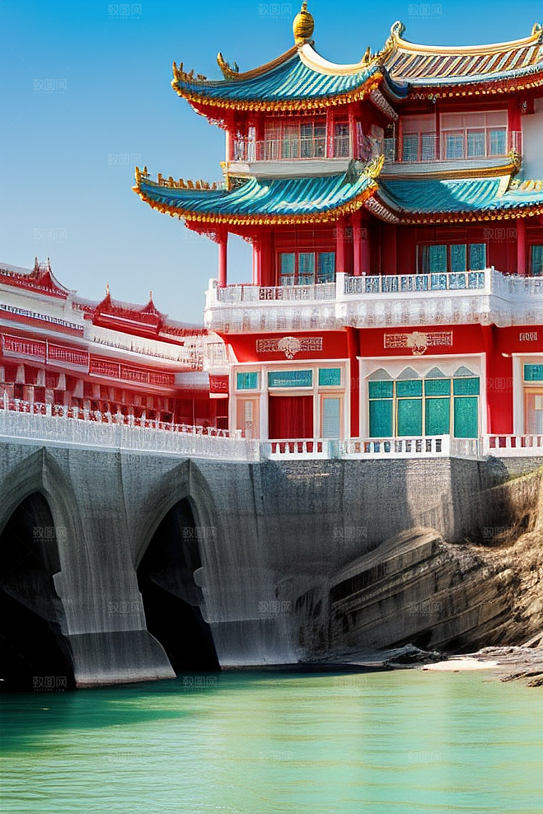 海滨宫殿的阳光美景