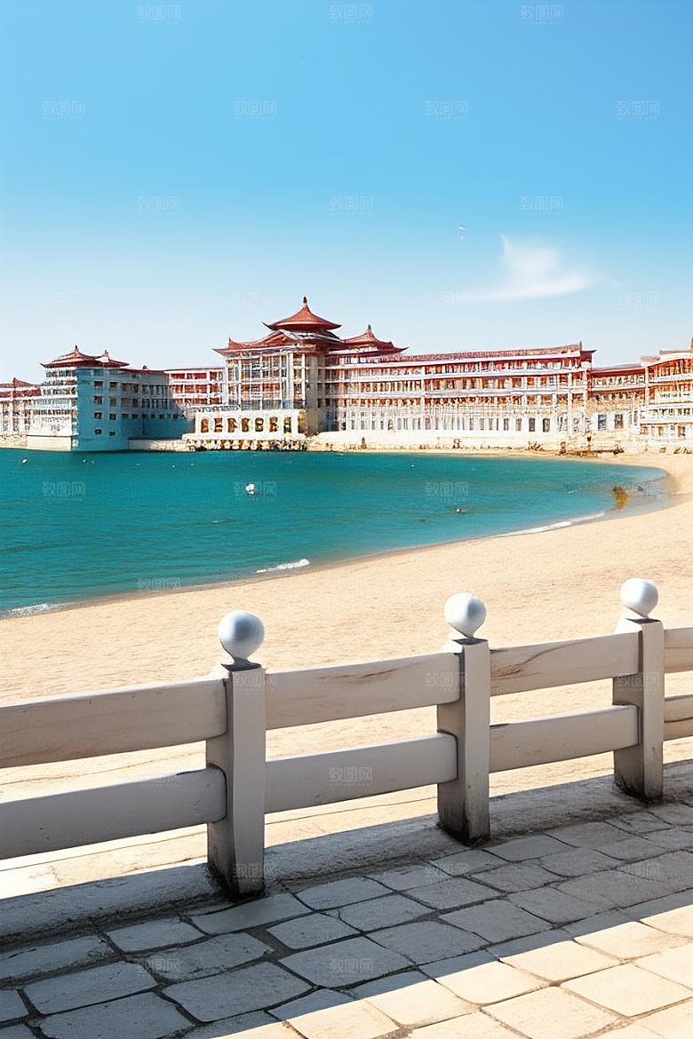 海滨宫殿的阳光美景