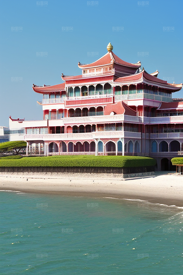 海滨宫殿的阳光美景
